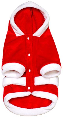 BESTOYARD Hundebekleidung Weihnachten Flanellkleidung Winter Dicke Warme Kapuzenmantel Weihnachten Haustier Kleidung Kostüm, Größe XXL