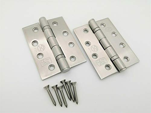 Door Hinges FIRE Rated 4’’x 3’’ Ball Bearing CE13 Grade Stainless Steel -Satin (10 Pair (20 Hinges))