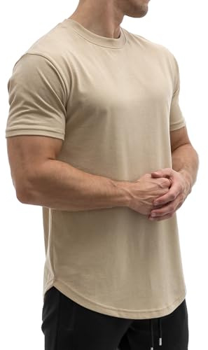 Sixlab® Herren Fitness T-Shirt mit abgerundetem Saum | Gym Basic Sportshirt, Regular Fit