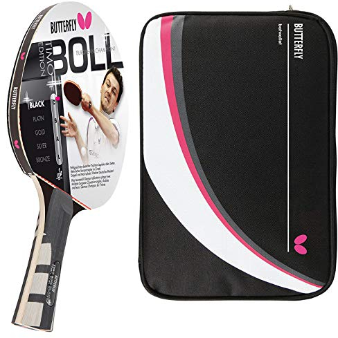 Butterfly® Timo Boll Black 85030 Tischtennisschläger | Tischtennis Racket Bat Profi Wettkampfschläger für technisch fortgeschrittene Spieler | ITTF zertifizierter Wakaba Belag | anatomische Griffform