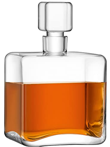 LSA International C04 Decantador cuadrado para whisky (1 L, transparente), 1 unidad, vidrio soplado y hecho a mano