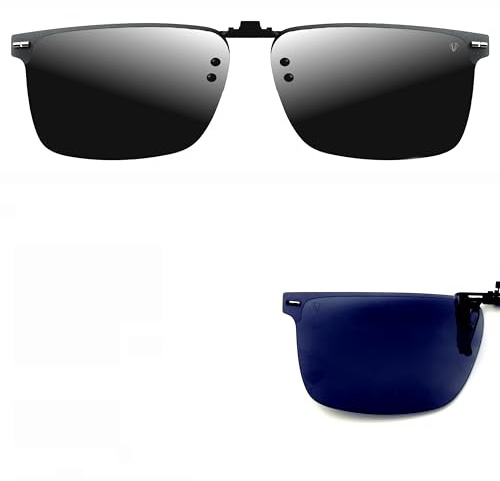 CREYESTAL Clip Occhiali Da Sole Polarizzati, Antiriflesso per un Comfort Visivo Ottimale, Abatible y Ultraligero, 100% ANTI-UV, Certificato CE