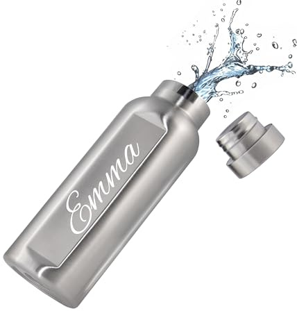LOOXIS borraccia in acciaio inox personalizzata con nome desiderato - idea regalo per iscrizione a scuola, scuola, sport, outdoor, tempo libero - 470ml