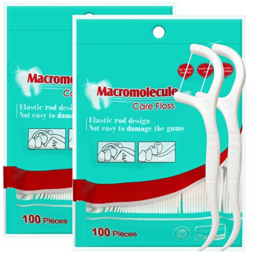 Filo Interdentale, 200 Pezzi Filo Interdentale Forcella, Bastoncini di Filo Interdentale Igienico e Portatile con Archetto per Viaggi Hotel, Cura Dentistica per Tutta Famiglia per Puliziare i Denti
