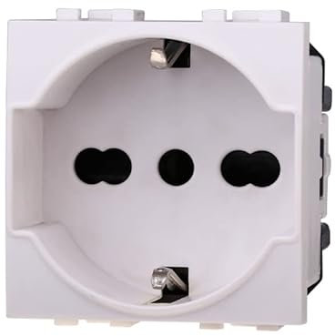 Presa Schuko 2P+T 16A, Compatibile Con Bticino Living Light (1 Pezzo, Bianco)