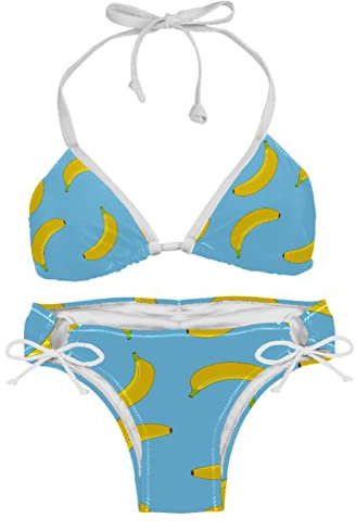 Blaue Bananen-Bikini-Sets für Damen, Strand-Badeanzug, Mehrfarbig, XXL