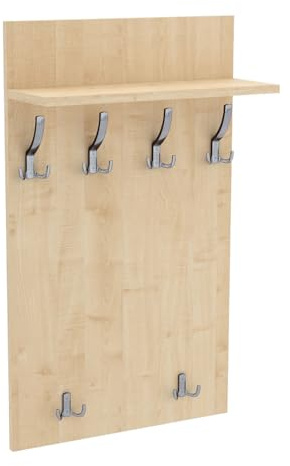 AKKE Garderobenpaneel, Wandgarderobe, PVC Maxi, Ahorn, 90cm x 60 cm