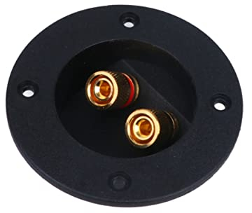 Mobestech 2 Stück Lautsprecheranschlussklemmen Für 2-Wege Lautsprecher Runde Subwoofer Stecker Schwarz Selbstgemacht Audio Einfache Installation Sichere Verbindung