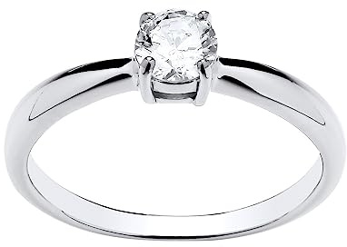 925 Sterling Silver 0.50ct CZ Solitaire Engagement Ring size J - U (O)