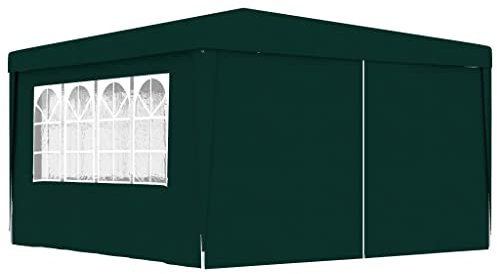 Homgoday Gazebo Professionale con Pareti 4x4 m Verde 90 g/m², Gazebo da Giardino, Gazebo Ombrellone da Giardino Spiaggia Pesca Esterno Antivento per Arredo Giardino Terrazzo Ambienti