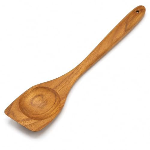 FAAY Right Hand Chopper, Wooden Spoon - Spatula, Break Up Ground Beef Utensils Made from High Moist Resistance Teak Wood for Non Stick Cookware. (Right Hand Chopper) | Breaks Up Ground Meat, Stirs & Scrapes, Non-Toxic & Microplastic-Free, Solid Thai Teak, Safe for Nonstick & Cast Iron
