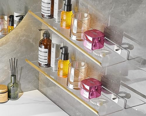 Bathroom Storage Shelf, washbasin Storage Shelf, Double 60cm Shelf