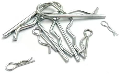 NORAZE 10/20 stücke M1 Bis M4 Stahl R Typ Feder Splint Welle Form Split Clip Klemme Haar Traktor Pin for Auto Stange Durchmesser 1-4mm (Color : Silver, Size : 1x18mm (20pcs))