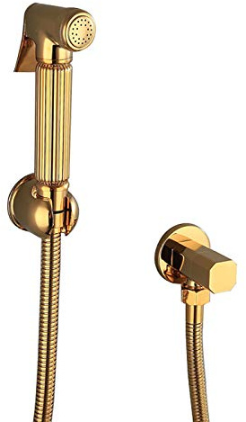 Pulvérisateur de bidet à main for toilettes, kit de pulvérisateur de bidet de toilette mural en titane doré, ensemble de pulvérisateur de couches en tissu de salle de bain à eau froide unique avec tuy