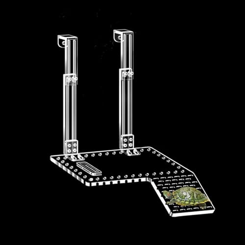 QeeHeng Turtle Basking Platform, Acryl Schildkröte Basking Platform Super Light Transmission Schildkröte Lebensraum mit Kletterregal Schildkröte Tank Zubehör für kleine Wasserreptilien (L)