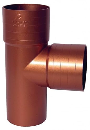 Derivazione tonda 87.30° per pluviali - Colore Rame rosso - Diametro 80