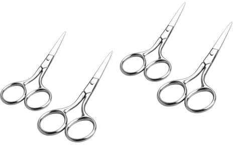 FRCOLOR 4stücke Edelstahl Augenbrauenschneider Präzise Vibrissa Scheren Für Nasenhaare Und Augenbrauen Für Gesichts Und Körperhaarpflege Sicher Und Langlebig