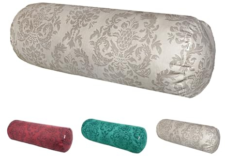 beties Epoche XL-Nackenrollenbezug ca. 25x70 cm Kissenbezug mit 3D Ornament auf Baumwolle Halbpanama-Bindung aus deutschem Unternehmen in hochwertiger Qualität (Linen-Taupe)