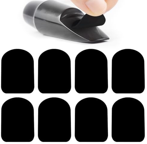 FERCAISH 8 Stücke Schwarz Mundstückkissen, 0,8 mm Mundstückpolster Saxophon, Lebensmittelqualität Silikon Mundstück-Patches, für Alt-,Tenorsaxophon und Klarinetten