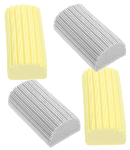 Anneome 4piezas Esponjas para Limpiar Duster Reutilizable para Esquinas y para Ventilación Radiadores Baseboards y Amarillo y Gris