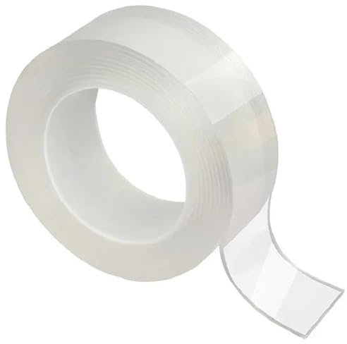 Pubbyuer 3meter Doppelseitiges Klebeband Extra Stark Transparent, Waschbares Ablösbar Double Sided Tape, Spurloses Nano Tape für Teppich, Foto Wand, Küche, Zuhause, Auto oder Outdoor