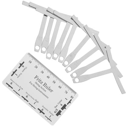 Abaodam Strumento Per Riparazione Chitarra Di Misuratori Per Raggi Misuratore Per Azionle Corde Panno Per Pulizia Kit Di Strumenti Per Manutenzione Riparazione Chitarra Basso
