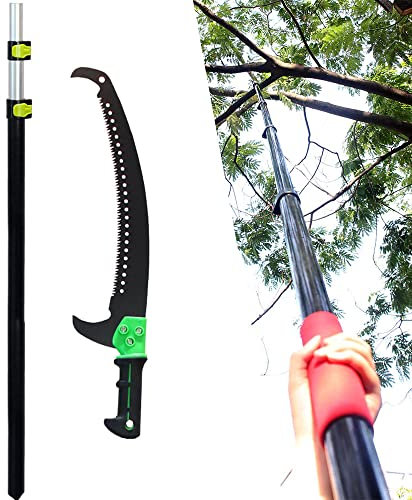 SXYKXYDL 24FT Extendable Tree Pruner Pole Saw Manual Aluminum Alloy Pole Pruning Saw Long Tree Pruner High Reach Tree Pring Tools for Branches Under 5.9 Diameter