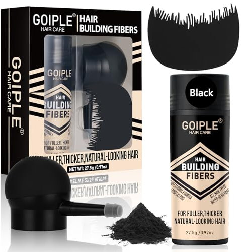 Ensemble De Fibres Épaississantes Pour Cheveux Et Applicateur à Pompe Ensemble De Coiffure Professionnel 2 En 1 Pour Cheveux Et Barbe - Fibres Capillaires Poudre Densifiante Cheveux Pour Hommes(Noir)