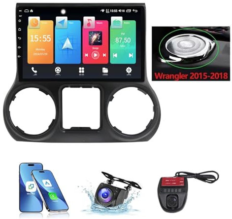 Radio Autoradio Android 13 Radio Player 10 pollici Navigazione GPS Aggiornamento DSP 4G LTE Bluetooth CarPlay Android Auto Supporto FM RDS DAB+ Radio Telecamer per J-eep Wrangler 3 JK 2010-2018
