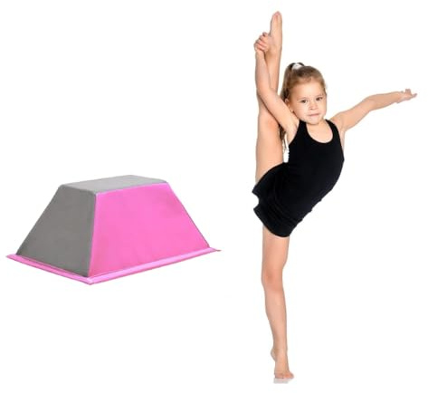 Balansstativ kub rytmisk gymnastik träning balansblock stunttränare cheerleading balanstränare block Cheer Flyer mångsidig balansblock för tumlande övningar (rosa-grå)