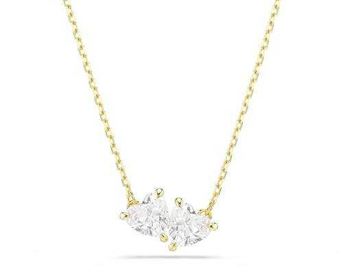 Swarovski Mesmera Collana, Gioiello Versatile per Occasioni Speciali con Zirconia, Forma a Cuore, Chiusura a Moschettone, Placcatura in Tonalità Oro, 38-45 cm, 0,9 x 1,6 cm