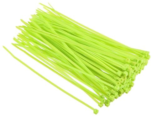 TA-VIGOR 120Pcs Nylon Cable Ties Fluorescent Green, 150mm x 2.5mm Heavy Duty Secure Self-Locking Plastic Wire Zip Ties Wraps for Cable Management, Home, Garden, Office and DIY