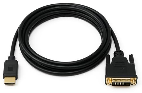 Thrink HDMI to DVI Cable 2M | Bi-Directional HDMI to DVI-D 24+1 Male to Male Adapter Lead | Supports 1080p Full HD Video | Compatible with Xbox One, PS4, PS3, PCs, Laptops, Monitors & Projectors