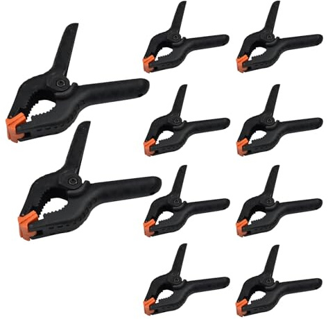 10 piezas pinza de resorte, pinza de sujeción, 4 pulgadas de nylon negro pinzas multifuncionales, adecuado para Diy, Model Maker Collage, fondo de fotografía, jardín
