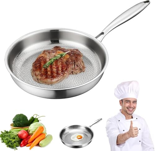 Tipanexi - Padella antiaderente in titanio con coperchio, resistente ai graffi, per tutti i piani cottura, durevole e sana, perfetta per una facile preparazione dei pasti