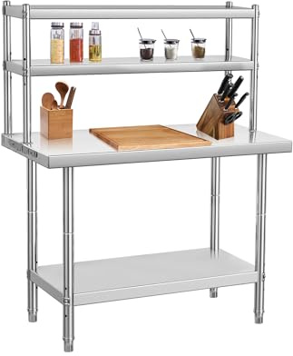 Edelstahl Arbeitstisch Premium | 660kg Tragkraft | Höhenverstellbar Mit Unterablage | Küchenregal & Gewerbe-Tisch | Robust Für Küche, Industrie, Garage, Garten | Rostfrei & Leicht Zu Reinigen