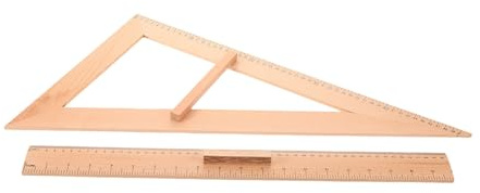 Parliky Règle de Tailleur en Bois 50 Cm Double Échelle, Lot de 2 Pièces, Outil Pédagogique Précis pour Couture, Enseignement et Travaux Manuels Scolaires