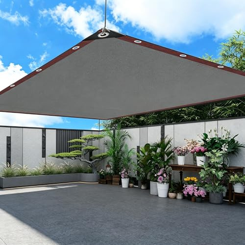 Gris Malla Sombreadora HDPE 95% Sombra, Bordes Reforzados 6 Costuras con Ojales, Tejido Anti-UV for Coche, Suculentas, Terraza, Tejado e Invernadero Agrícola(3.0x4.0m)