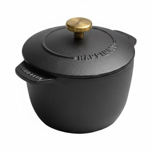 FytStycale Mini Cocotte in Ghisa Trattiene Bene il Calore Piccola Pentola in Ghisa Adatto Forno Pentole da Cucina, 16CM
