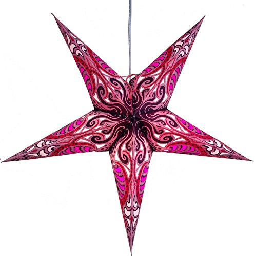Lavender Pink Obsession Paper Star Lantern with 12 Foot Power Cord Included
