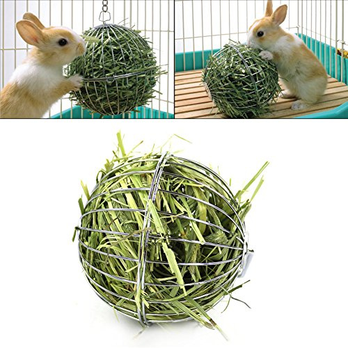 Edelstahl Feeder Spielzeug mit Hängenden Haken,für Kaninchen Meerschweinchen Hamster,Kleintiere Spielzeug Ball