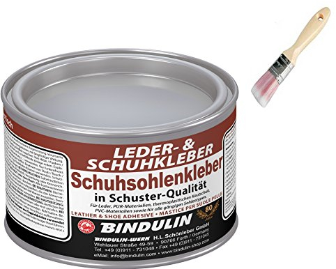Schuhsohlen- und Lederkleber BINDULIN inkl. 1x Pinsel von E-Com24 zum Aufragen (200 g)