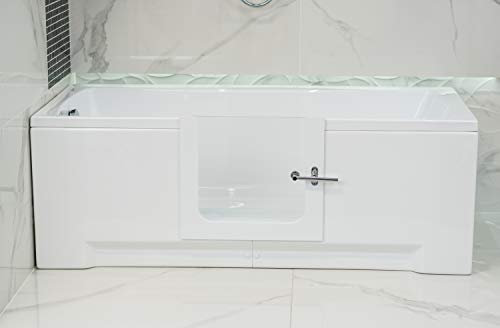 Easy Bath Acrylic Walk-in Bathtub, Alloy Steel Mobility Aid, Freestanding, Glossy Finish, 1600x700x550mm