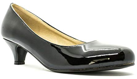 Gizelle Kitten Heels - Scarpe décolleté, Black Patent,