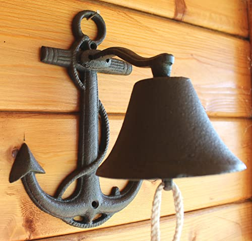 Dio Glocke mit Anker aus Gusseisen, Wandmontage, ca 15x15,5x21 cm