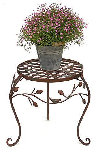 DanDiBo Blompall metall brun 35 cm blomstativ 93992 L blompelare antik växtstativ växtpall