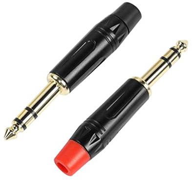 YACSEJAO TRS 1/4 Audio Plug 2Pack 6.35mm Maschio Stereo Audio Plug 1/4 Tipo di saldatura Spina Stereo per DJ Mixer Altoparlante Cavi Chitarra Phono Patch Cable