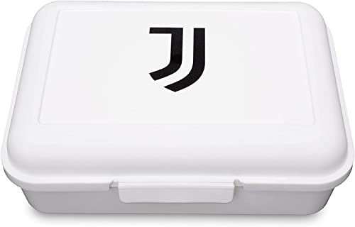 ILS I LOVE SHOPPING Porta Merenda per Bambini, Lunch Box Portapranzo in Plastica, Scatola Sandwich per Scuola e Gite, Contenitore Merenda 18 x 14 x 6 cm (Bianco)