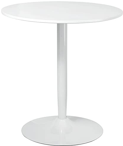 HOMCOM Tavolo Rotondo per 2 Persone Base in Acciaio Ø70 x 75A cm Bianco