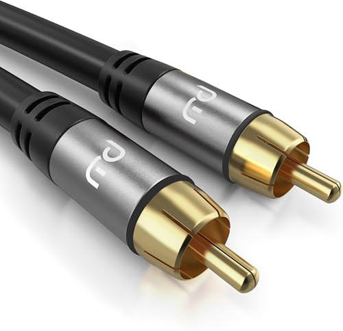 CSL-Computer 7,5m HQ RCA Subwooferkabel Cinchkabel - Koaxialkabel 1x Cinch RCA Stecker zu 1x Cinch RCA Stecker Audiokabel - Audiokabel mit Metall-Stecker und doppelter Schirmung